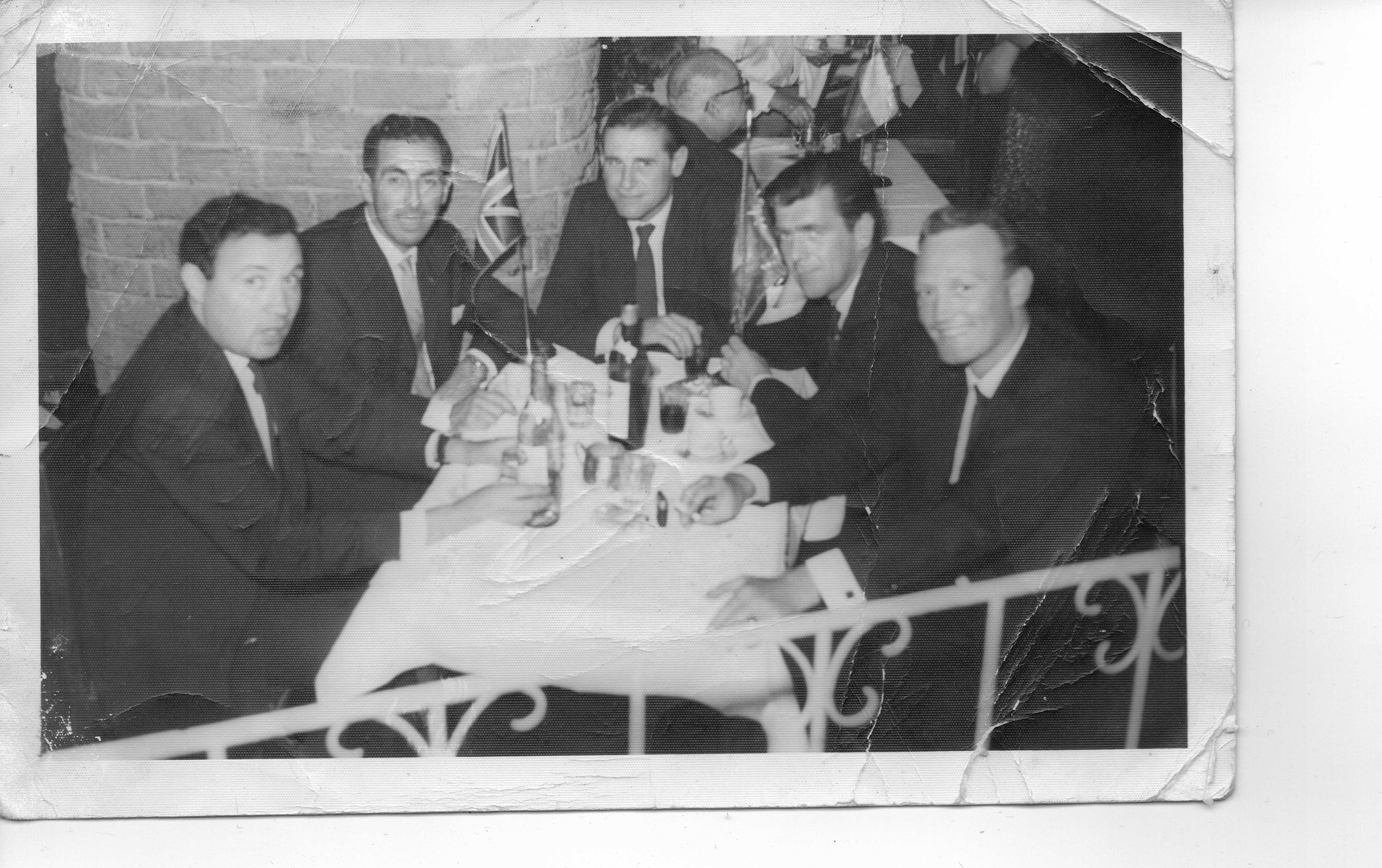 Crew in Chile.  L to R: Bob Purcell, Ozzie Vertigo, Geoff Milsom, Jim Rowe and A N Other