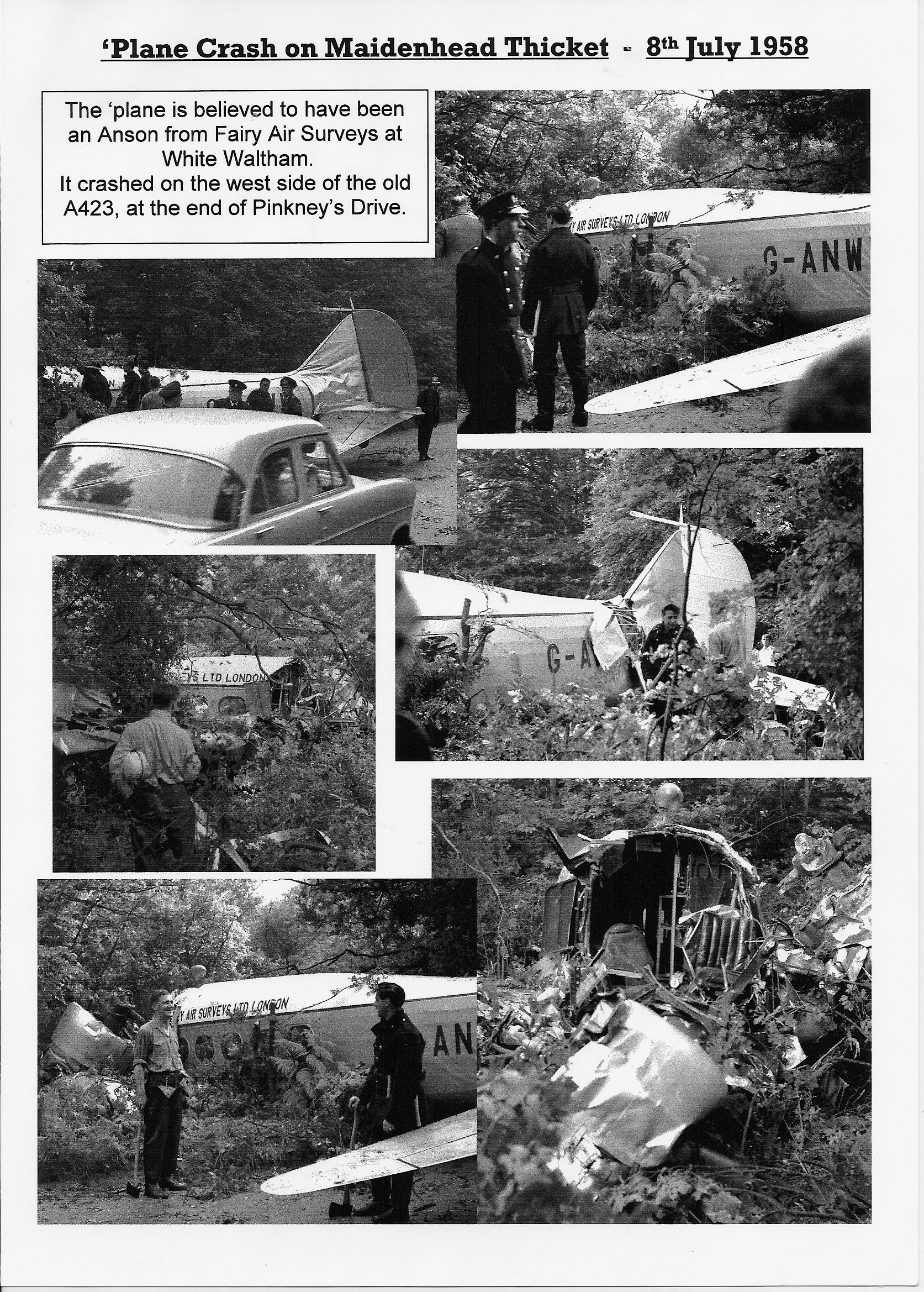 FAS Anson crash Maidenhead July 1958