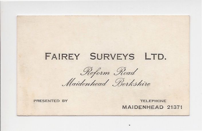 Fairey Surveys business card